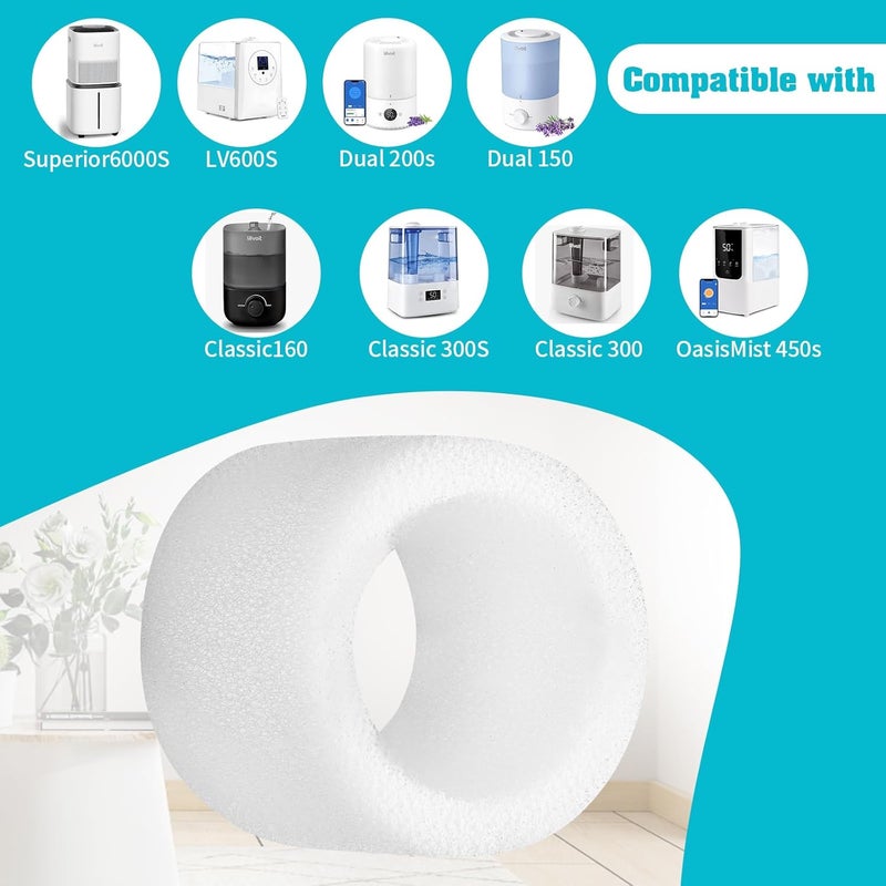 Gazeer 36-Pack Humidifier Replacement Filters Compatible with LEVOIT Classic160/Dual 200S/Dual 150/Classic 300/OasisMist450S/LV600S/Superior 6000S,Top Fill Humidifiers Filters - Image 2